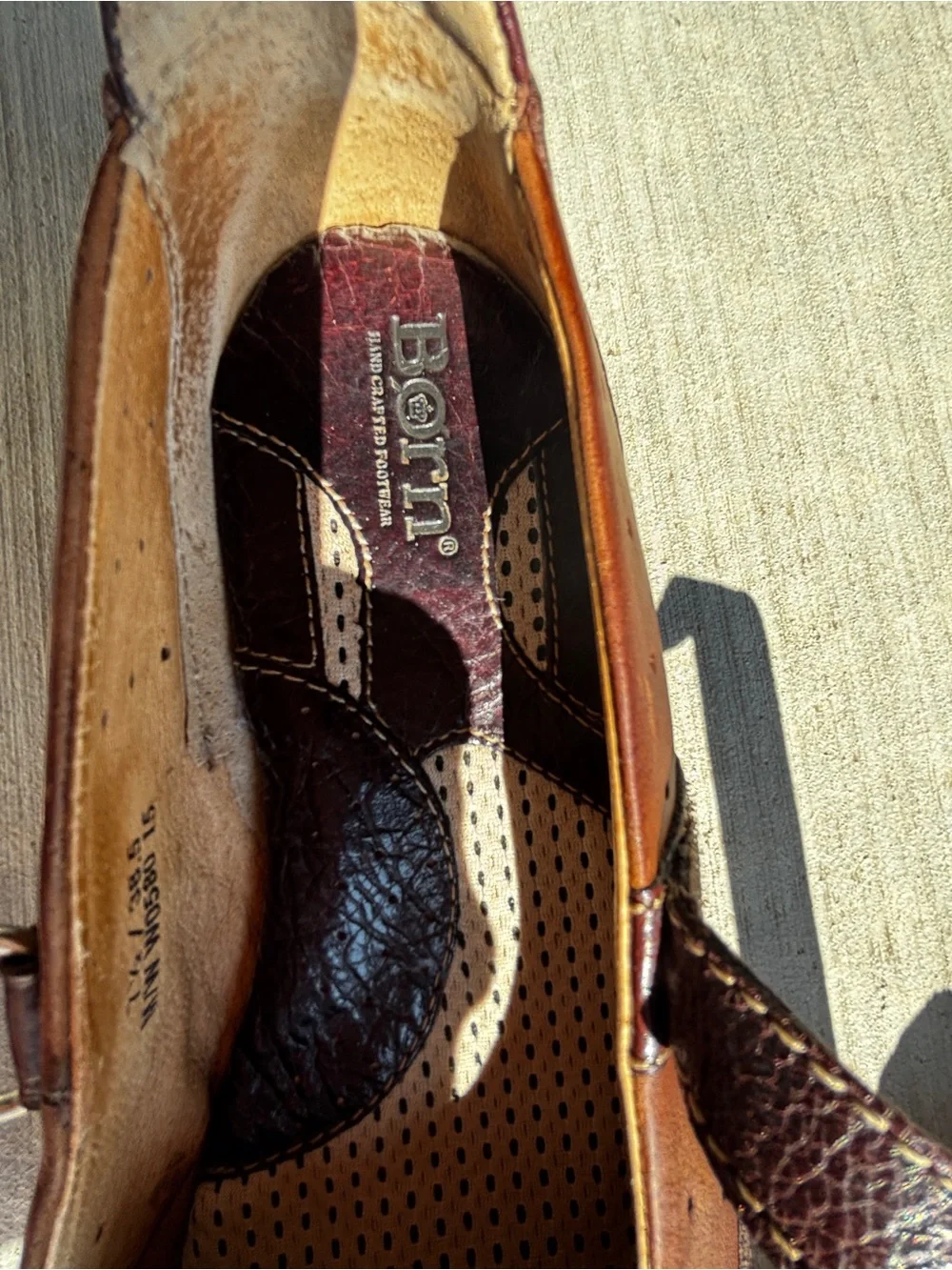 Born Women's Brown Leather Mary Jane Flats